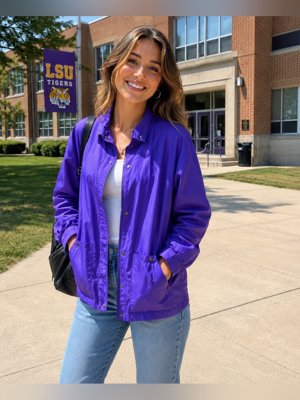 Purple Women's Lightweight Windbreaker Jacket